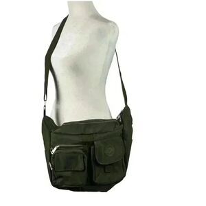 BoBo Xiuxian Women's Dark Sage Gray/Green Multi Pocket Hobo Bag w Adj Strap